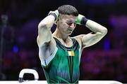 5 November 2022; Rhys McClenaghan of Ireland after winning a gold medal in the Men's Pommel Horse Final during the World Artistic Gymnastics Championships 2022 at The M&S Bank Arena in Liverpool, England. Photo by Thomas Schreyer/Sportsfile