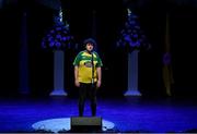 12 November 2022; Mark O'Leary of Gníomh go Leith, representing Kerry and Munster, in the Amhránaíocht Aonair competition during the Scór Sinsir 2022 All-Ireland Finals at TF Royal Theatre in Castlebar, Mayo. Photo by Piaras Ó Mídheach/Sportsfile