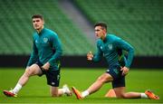 14 November 2022; Darragh Lenihan, left, and Jamie McGrath during a Republic of Ireland training session at the Aviva Stadium in Dublin. Photo by Seb Daly/Sportsfile