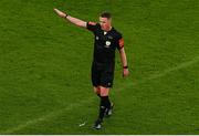 13 November 2022; Referee Damien MacGraith during the Extra.ie FAI Cup Final match between Derry City and Shelbourne at Aviva Stadium in Dublin. Photo by Michael P Ryan/Sportsfile