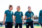 14 November 2022; Republic of Ireland players, from left, Saoirse Noonan, Izzy Atkinson and Abbie Larkin before the International friendly match between Republic of Ireland and Morocco at Marbella Football Center in Marbella, Spain. Photo by Mateo Villalba Sanchez/Sportsfile