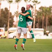 14 November 2022; Megan Campbell of Republic of Ireland celebrates with team-mate Denise O'Sullivan after scoring her sides first goal during the International friendly match between Republic of Ireland and Morocco at Marbella Football Center in Marbella, Spain. Photo by Mateo Villalba Sanchez/Sportsfile
