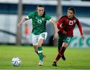 14 November 2022; Aine O'Gorman of Republic of Ireland in action against Daoudi Sana of Morocco during the International friendly match between Republic of Ireland and Morocco at Marbella Football Center in Marbella, Spain. Photo by Mateo Villalba Sanchez/Sportsfile