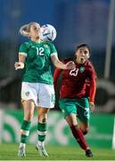 14 November 2022; Lily Agg of Republic of Ireland in action against Daoudi Sana of Morocco during the International friendly match between Republic of Ireland and Morocco at Marbella Football Center in Marbella, Spain. Photo by Mateo Villalba Sanchez/Sportsfile