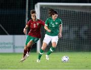 14 November 2022; Niamh Fahey of Republic of Ireland in action against Belkasmi Anisa of Morocco during the International friendly match between Republic of Ireland and Morocco at Marbella Football Center in Marbella, Spain. Photo by Mateo Villalba Sanchez/Sportsfile