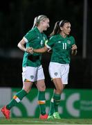 14 November 2022; Louise Quinn of Republic of Ireland, left, celebrates with team-mate Katie McCabe after scoring their sides third goal during the International friendly match between Republic of Ireland and Morocco at Marbella Football Center in Marbella, Spain. Photo by Mateo Villalba Sanchez/Sportsfile