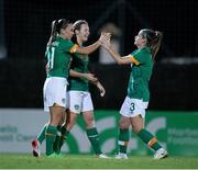 14 November 2022; Kyra Carusa of Republic of Ireland, centre, celebrates with team-mates after scoring their sides fourth goal during the International friendly match between Republic of Ireland and Morocco at Marbella Football Center in Marbella, Spain. Photo by Mateo Villalba Sanchez/Sportsfile