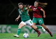 14 November 2022; Kyra Carusa of Republic of Ireland in action against Yasmin Mrabet of Morocco during the International friendly match between Republic of Ireland and Morocco at Marbella Football Center in Marbella, Spain. Photo by Mateo Villalba Sanchez/Sportsfile