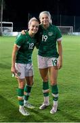 14 November 2022; Lily Agg of Republic of Ireland, left, celebrates with team-mate Hayley Nolan after the International friendly match between Republic of Ireland and Morocco at Marbella Football Center in Marbella, Spain. Photo by Mateo Villalba Sanchez/Sportsfile