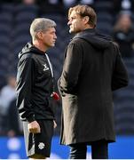13 November 2022; Barbarians joint head coaches Ronan O'Gara, left, and Scott Robertson during the Killik Cup match between Barbarians and All Blacks XV at Tottenham Hotspur Stadium in London, England. Photo by Ramsey Cardy/Sportsfile