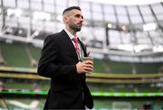 13 November 2022; Daniel Lafferty of Derry City before the Extra.ie FAI Cup Final match between Derry City and Shelbourne at Aviva Stadium in Dublin. Photo by Stephen McCarthy/Sportsfile