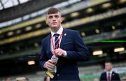 13 November 2022; Gavin Hodgins of Shelbourne before the Extra.ie FAI Cup Final match between Derry City and Shelbourne at Aviva Stadium in Dublin. Photo by Stephen McCarthy/Sportsfile