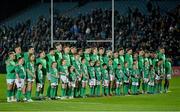 4 November 2022; The Ireland team stand for the national anthems before during the match between Ireland A and All Blacks XV at RDS Arena in Dublin. Photo by Brendan Moran/Sportsfile