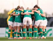 14 November 2022; The Republic of Ireland team in a huddle before the International friendly match between Republic of Ireland and Morocco at Marbella Football Center in Marbella, Spain. Photo by Mateo Villalba Sanchez/Sportsfile