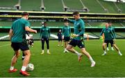14 November 2022; Darragh Lenihan, centre, during a Republic of Ireland training session at the Aviva Stadium in Dublin. Photo by Seb Daly/Sportsfile
