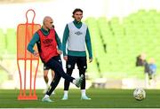 14 November 2022; Will Smallbone, left, and Jeff Hendrick during a Republic of Ireland training session at the Aviva Stadium in Dublin. Photo by Seb Daly/Sportsfile