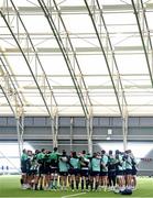 15 November 2022; Ireland players huddle during a Ireland rugby squad training session at the IRFU High Performance Centre at the Sport Ireland Campus in Dublin. Photo by Harry Murphy/Sportsfile