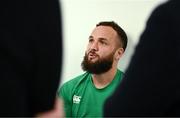 15 November 2022; Jamison Gibson-Park during a Ireland rugby press conference at the IRFU High Performance Centre at the Sport Ireland Campus in Dublin. Photo by Harry Murphy/Sportsfile