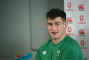 15 November 2022; Dan Sheehan during a Ireland rugby press conference at the IRFU High Performance Centre at the Sport Ireland Campus in Dublin. Photo by Harry Murphy/Sportsfile