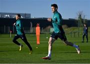 15 November 2022; Darragh Lenihan, right, and Alan Browne during a Republic of Ireland training session at the FAI National Training Centre in Abbotstown, Dublin. Photo by Seb Daly/Sportsfile