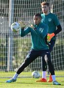 15 November 2022; Goalkeepers Gavin Bazunu, left, and Mark Travers during a Republic of Ireland training session at the FAI National Training Centre in Abbotstown, Dublin. Photo by Seb Daly/Sportsfile