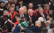 13 November 2022; Derry City board members, from left, Sean Barrett, Peter Wallace and Hugh Harkin congratulate players after the Extra.ie FAI Cup Final match between Derry City and Shelbourne at Aviva Stadium in Dublin. Photo by Stephen McCarthy/Sportsfile