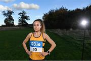 16 November 2022; Some of the stars of Irish Cross Country running pictured in advance of the 123.ie National Cross Country Championships which take place at Rosapenna Golf Club in Donegal on November 20th. Athletes donned the number 10 bib numbers in memory of the 10 people who tragically lost their lives in Creeslough on October 7th. Pictured is athlete Michelle Finn. Photo by Piaras Ó Mídheach/Sportsfile