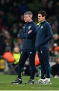 17 November 2022; Republic of Ireland manager Stephen Kenny, left, and coach Keith Andrews during the International Friendly match between Republic of Ireland and Norway at the Aviva Stadium in Dublin. Photo by Seb Daly/Sportsfile