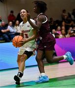 18 November 2022; Kiara Fisher of Marist Red Foxes in action against Kayra Freeman of Eastern Kentucky Colonels during the 2022 MAAC/ASUN Dublin Basketball Challenge match between Marist Red Foxes and Eastern Kentucky Colonelss at National Basketball Arena in Dublin. Photo by David Fitzgerald/Sportsfile