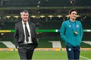 17 November 2022; Republic of Ireland manager Stephen Kenny, left, and coach Keith Andrews during the International Friendly match between Republic of Ireland and Norway at the Aviva Stadium in Dublin. Photo by Seb Daly/Sportsfile