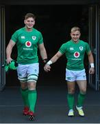 18 November 2022; Joe McCarthy, left, and Craig Casey during the Ireland captain's run at the Aviva Stadium in Dublin. Photo by Ramsey Cardy/Sportsfile