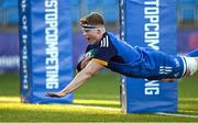 18 November 2022; Sean O'Brien of Leinster dives over to score his side's sixth try during the Bank of Ireland friendly match between Leinster and Chile at Energia Park in Dublin. Photo by Harry Murphy/Sportsfile