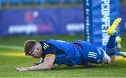 18 November 2022; Sean O'Brien of Leinster celebrates after scoring his side's sixth try during the Bank of Ireland friendly match between Leinster and Chile at Energia Park in Dublin. Photo by Harry Murphy/Sportsfile
