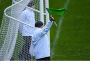 13 November 2022; An umpire waves a green flag to indicate a goal during the AIB Leinster GAA Hurling Senior Club Championship Quarter-Final match between Shamrocks Ballyhale and Castletown Geoghegan at UPMC Nowlan Park in Kilkenny. Photo by Ray McManus/Sportsfile