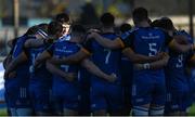 18 November 2022; Brian Deeny of Leinster in the team huddle before the Bank of Ireland friendly match between Leinster and Chile at Energia Park in Dublin. Photo by Harry Murphy/Sportsfile