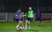 19 November 2022; Jamie McGrath, left, and Will Smallbone during a Republic of Ireland training session at the National Stadium training grounds in Ta' Qali, Malta. Photo by Seb Daly/Sportsfile