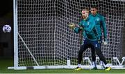 19 November 2022; Goalkeepers Caoimhin Kelleher, left, and Gavin Bazunu during a Republic of Ireland training session at the National Stadium training grounds in Ta' Qali, Malta. Photo by Seb Daly/Sportsfile