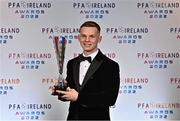 19 November 2022; Andy Lyons of Shamrock Rovers with his PFA Ireland Young Player of the Year Award during the PFA Ireland Awards 2022 at the Marker Hotel in Dublin. Photo by Sam Barnes/Sportsfile