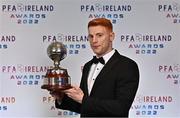 19 November 2022; Rory Gaffney of Shamrock Rovers with his PFA Ireland Player of the Year Award during the PFA Ireland Awards 2022 at the Marker Hotel in Dublin. Photo by Sam Barnes/Sportsfile