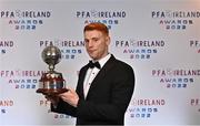 19 November 2022; Rory Gaffney of Shamrock Rovers with his PFA Ireland Player of the Year Award during the PFA Ireland Awards 2022 at the Marker Hotel in Dublin. Photo by Sam Barnes/Sportsfile