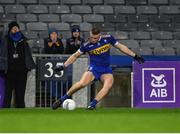 19 November 2022; Jack Flynn of Ratoath kicks a last minute free wide during the AIB Leinster GAA Football Senior Club Championship Semi-Final match between The Downs and Ratoath at Croke Park in Dublin. Photo by Daire Brennan/Sportsfile