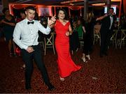 19 November 2022; Donegal footballer Geraldine McLaughlin with Shane Callaghan during the TG4 All-Ireland Ladies Football All Stars Awards banquet, in association with Lidl, at the Bonnington Dublin Hotel. Photo by Eóin Noonan/Sportsfile