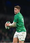19 November 2022; Jack Crowley of Ireland, wearing the embroidered jersey of injured teammate Jonathan Sexton, during the Bank of Ireland Nations Series match between Ireland and Australia at the Aviva Stadium in Dublin. Photo by Harry Murphy/Sportsfile