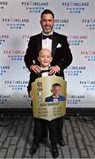 19 November 2022; In attendance are, Shamrock Rovers manager Stephen Bradley with his son Josh during the PFA Ireland Awards 2022 at the Marker Hotel in Dublin. Photo by Sam Barnes/Sportsfile