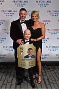 19 November 2022; In attendance are, Shamrock Rovers manager Stephen Bradley with his wife Emma and son Josh during the PFA Ireland Awards 2022 at the Marker Hotel in Dublin. Photo by Sam Barnes/Sportsfile