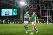 19 November 2022; Joe McCarthy, left, and Dan Sheehan of Ireland after their side's victory in the Bank of Ireland Nations Series match between Ireland and Australia at the Aviva Stadium in Dublin. Photo by Harry Murphy/Sportsfile