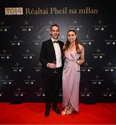 19 November 2022; Martin Fitzgerald and Sinéad Lawler upon arrival at the TG4 All-Ireland Ladies Football All Stars Awards banquet, in association with Lidl, at the Bonnington Dublin Hotel. Photo by Eóin Noonan/Sportsfile