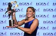 19 November 2022; Niamh McLaughlin of Donegal with her TG4 LGFA All Star award during the TG4 All-Ireland Ladies Football All Stars Awards banquet, in association with Lidl, at the Bonnington Dublin Hotel. Photo by Eóin Noonan/Sportsfile