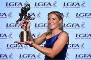 19 November 2022; TG4 Senior Players Player of the Year Niamh McLaughlin of Donegal with her award during the TG4 All-Ireland Ladies Football All Stars Awards banquet, in association with Lidl, at the Bonnington Dublin Hotel. Photo by Eóin Noonan/Sportsfile