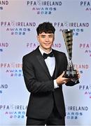 19 November 2022; PFA Ireland First Division Player of the Year Phoenix Patterson during the PFA Ireland Awards 2022 at the Marker Hotel in Dublin. Photo by Sam Barnes/Sportsfile